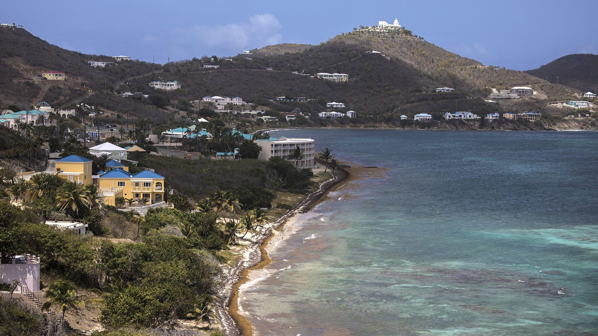 Cane Bay beach in Saint Croix in 2021. Scientists used samples from sclerosponges in this region to...