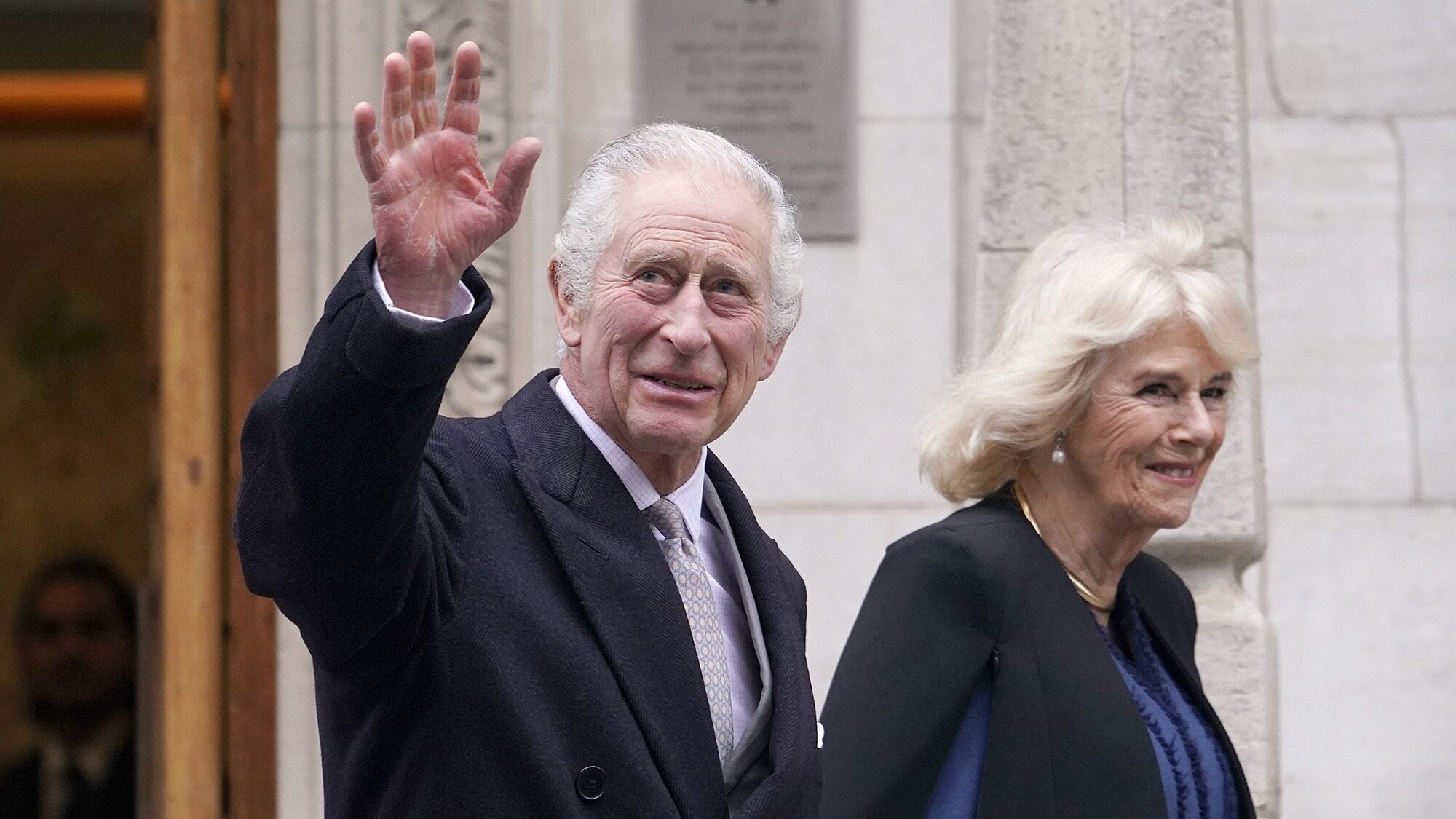 King Charles and Queen Camilla are seen here leaving a London hospital last week. (Alberto Pezzali/...