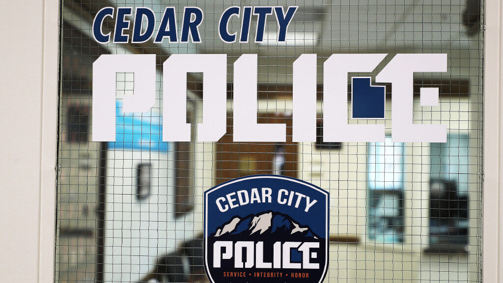 A Cedar City police logo is pictured in Cedar City on Wednesday April 7, 2021....