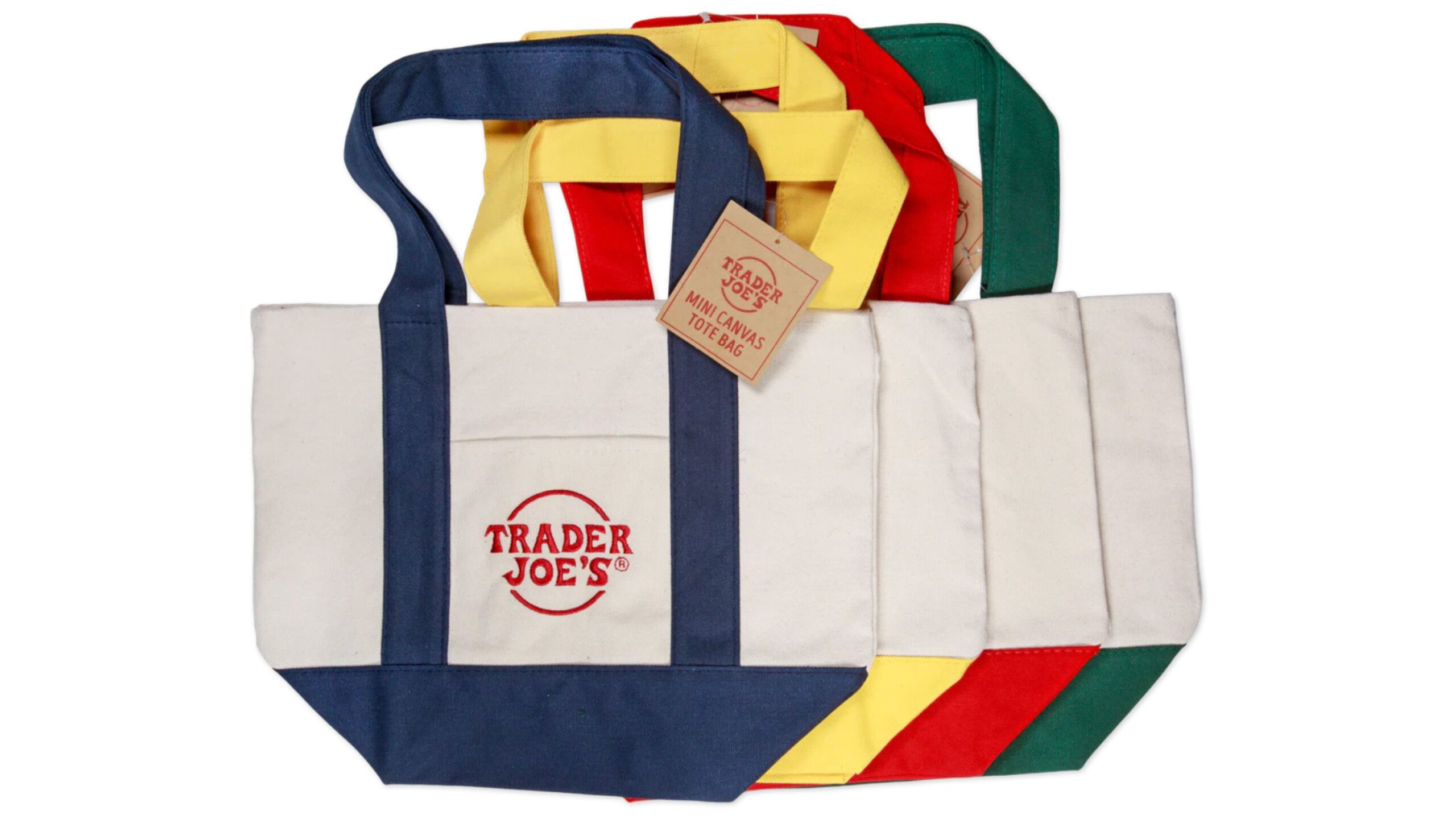 The viral Trader Joe's mini canvas tote bag. (Trader Joe's via CNN Newsource)...