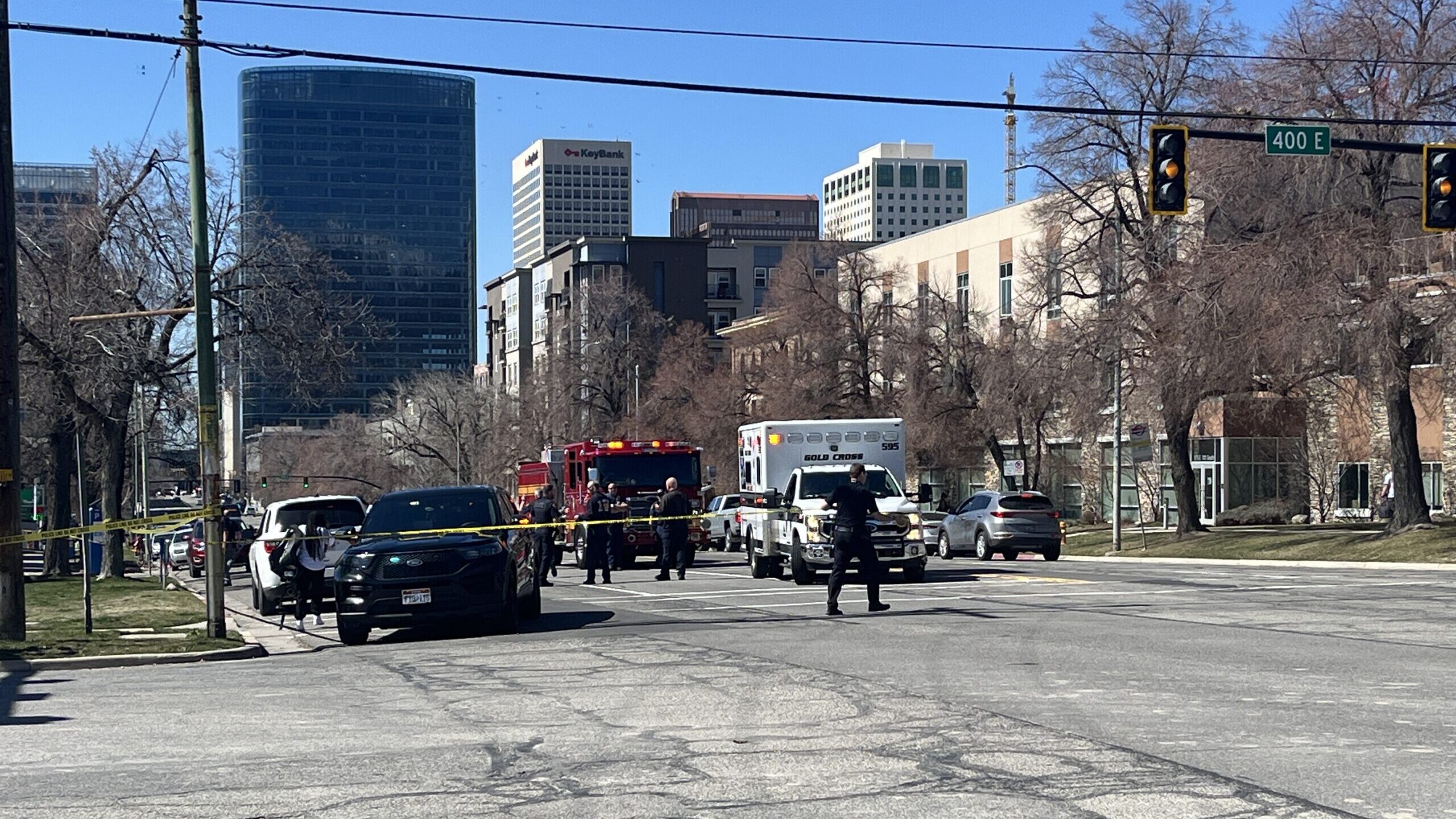 officers respond to a stabbing downtown...