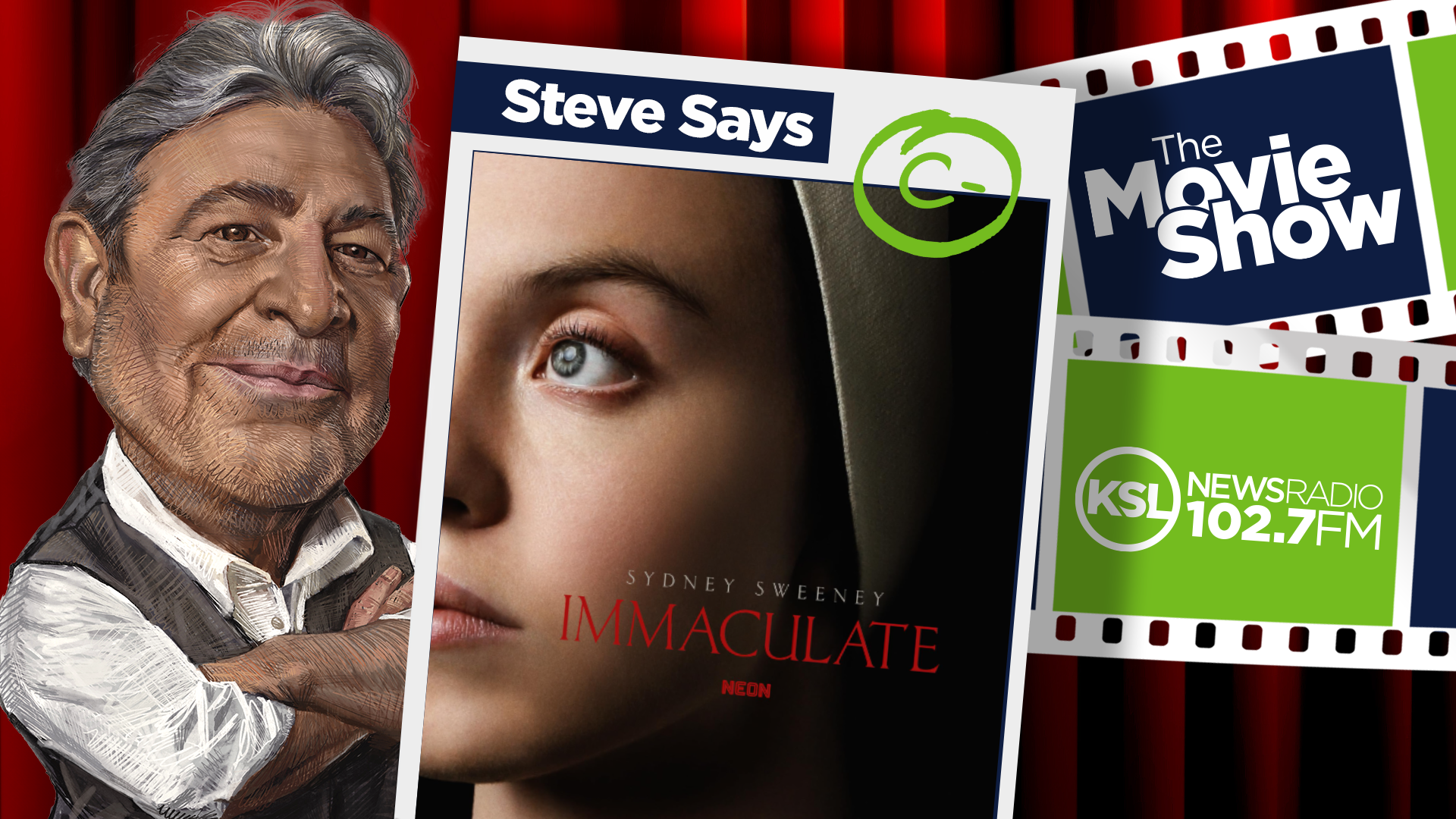 immaculate movie poster next to ksl movie show host steve salles...
