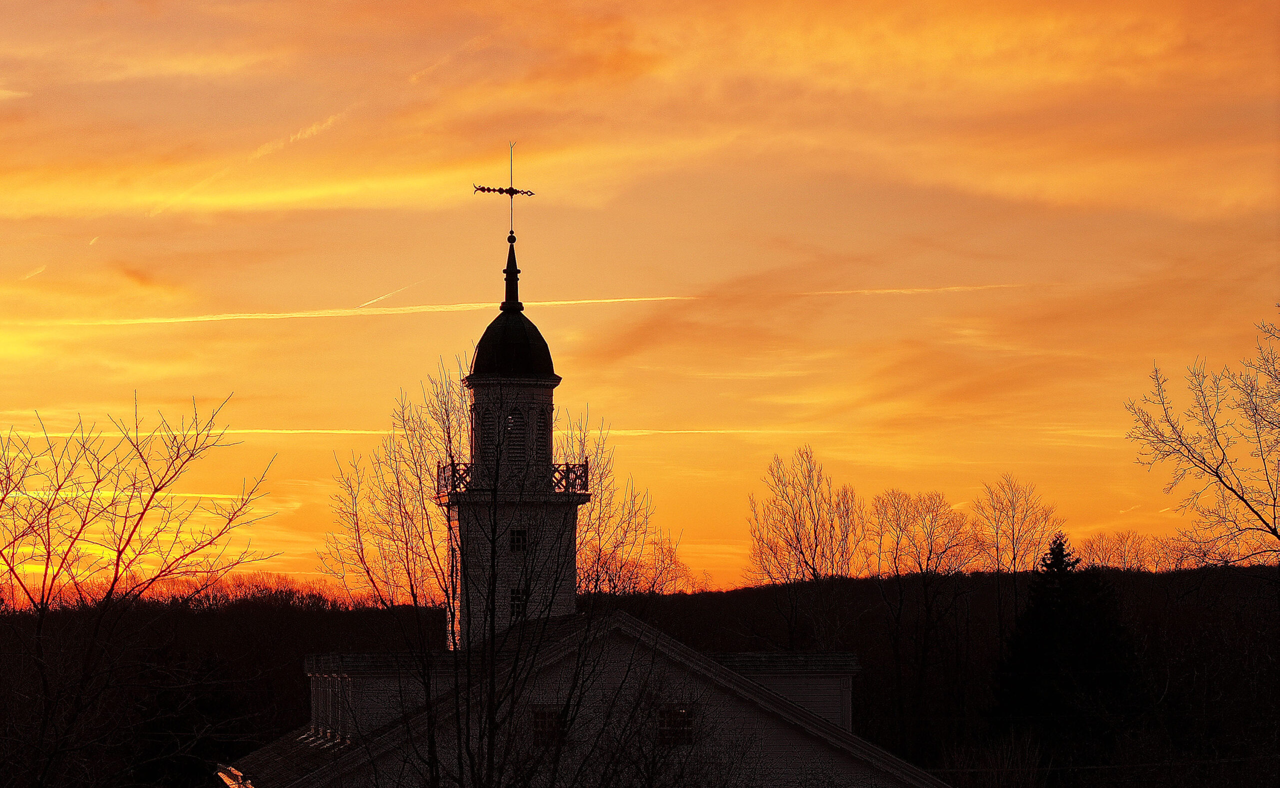 The sun rises on the Kirtland Temple in Kirtland, Ohio, on Monday, March 25, 2024....