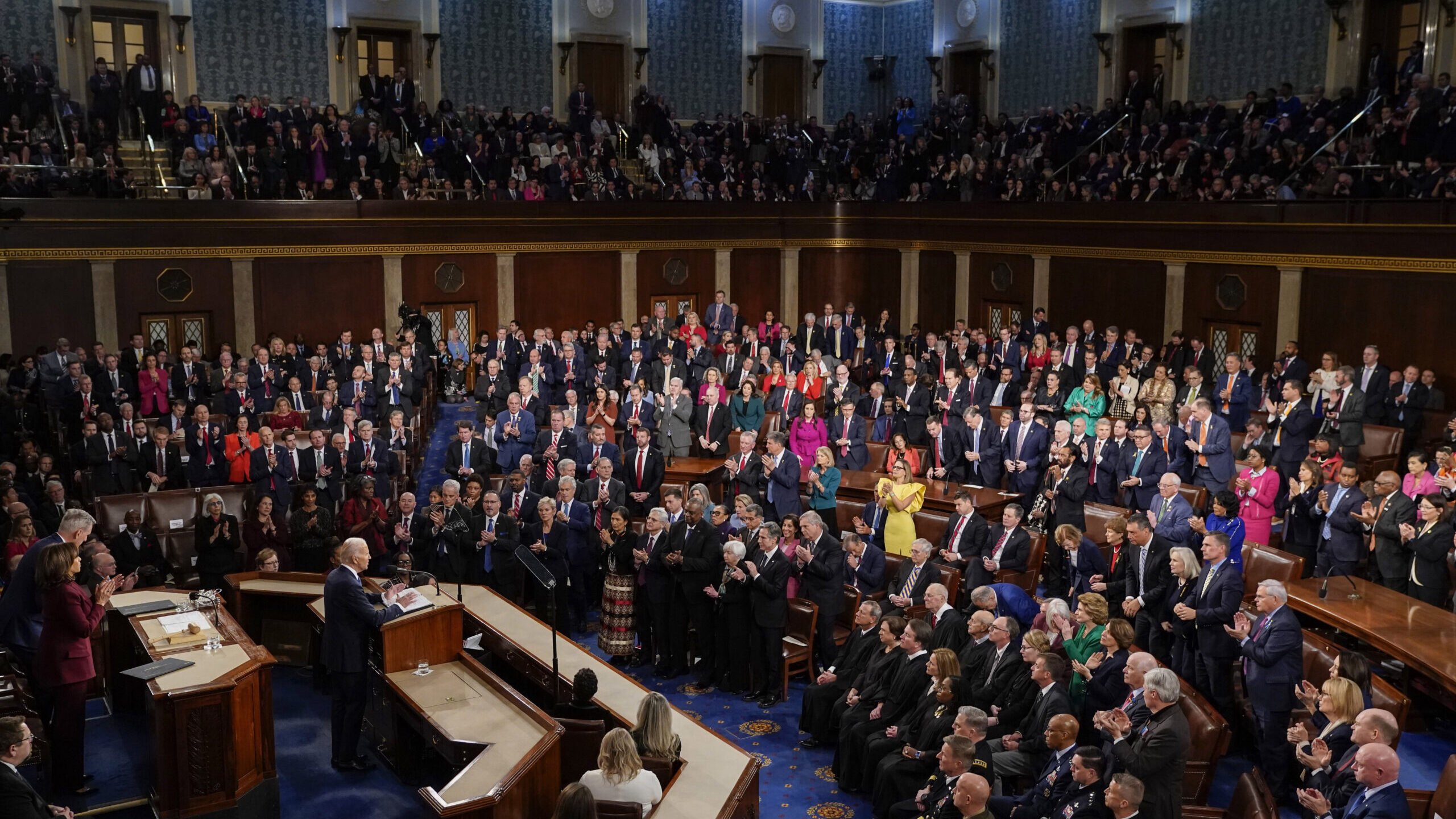 FILE - President Joe Biden delivers his State of the Union speech to a joint session of Congress, a...