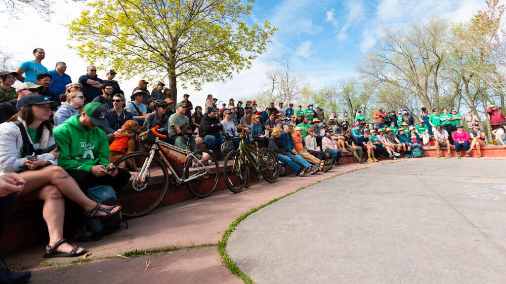 Volunteers gather at Pedal and Pick at Jordan Park in Salt Lake City on Saturday, April 20, 2024. P...