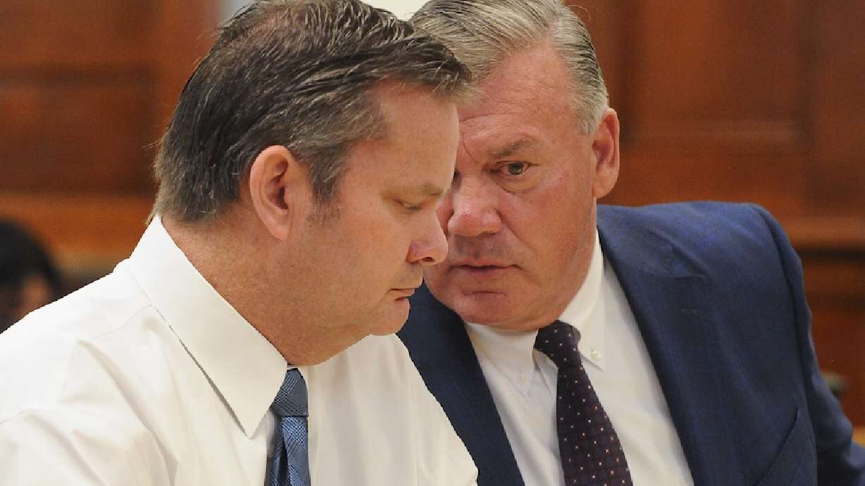 John Prior speaks with Chad Daybell during a hearing in August 2020. An FBI agent testified Monday ...