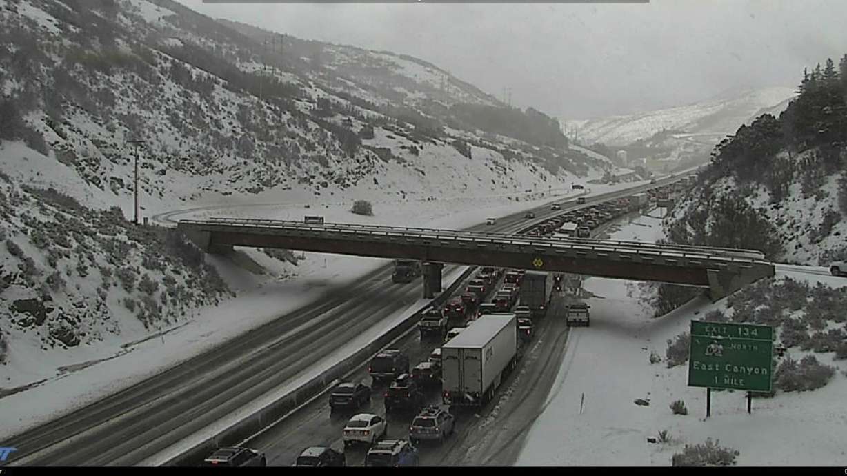 A Utah Department of Transportation camera shows traffic eastbound in Parley's Canyon....