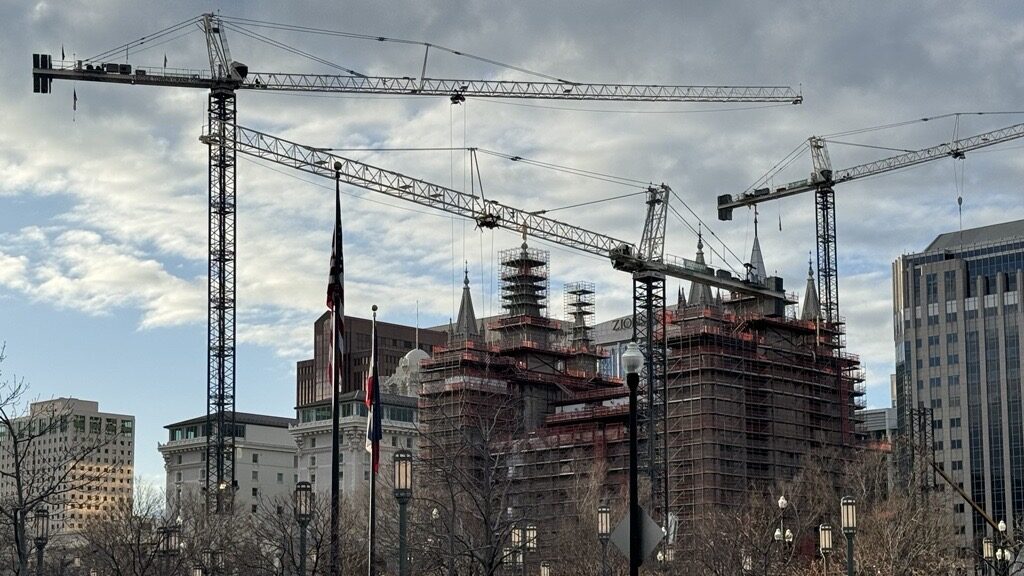 church of jesus christ of latter-day saints construction on temple square illustrates growth of mem...