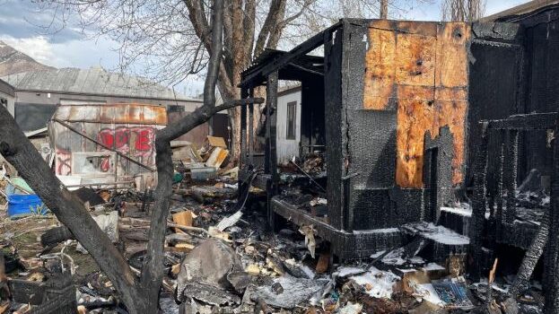 The aftermath of the mobile home fire....