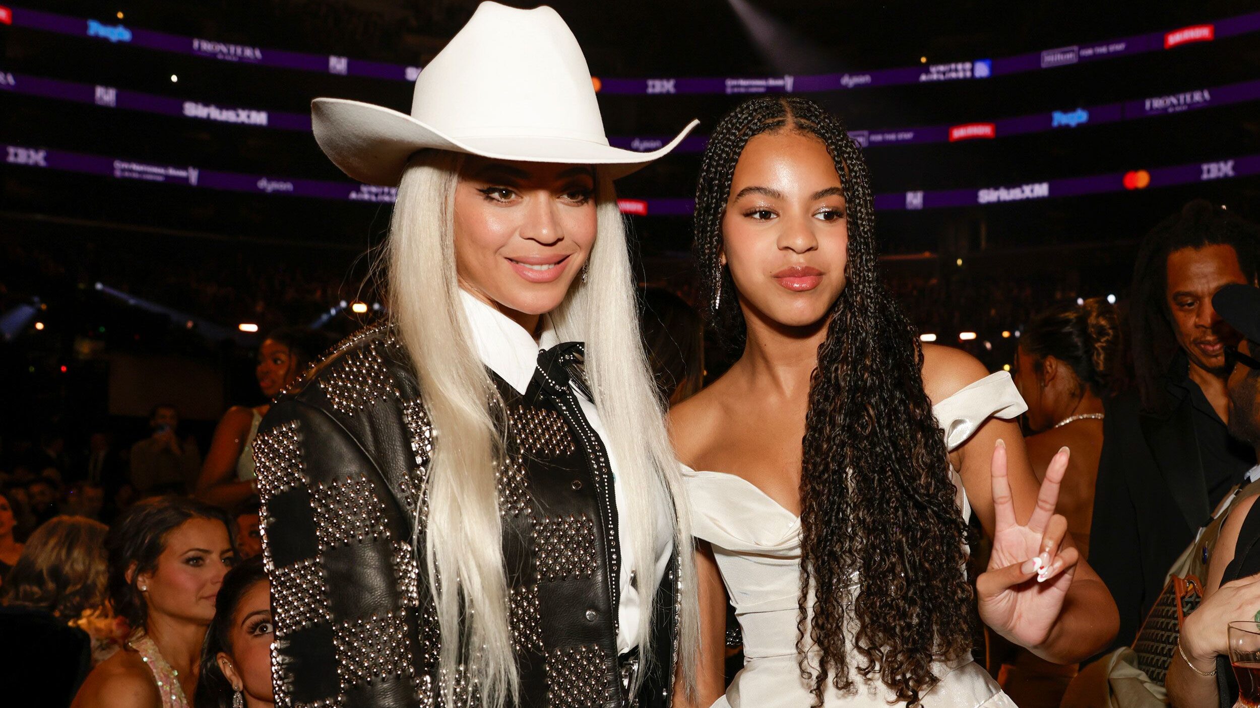 Beyoncé and Blue Ivy Carter are seen here at the Grammys in February. Beyoncé’s 12-year-old dau...