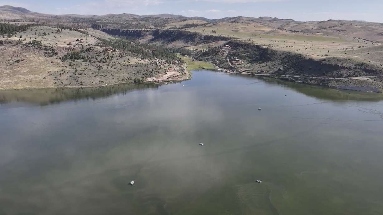 Water releases are being conducted at Panguitch Lake dam in order to prevent a big crack from from ...