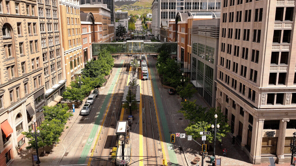 Main Street between the City Creek Mall in Salt Lake City on Wednesday, May 8, 2024....