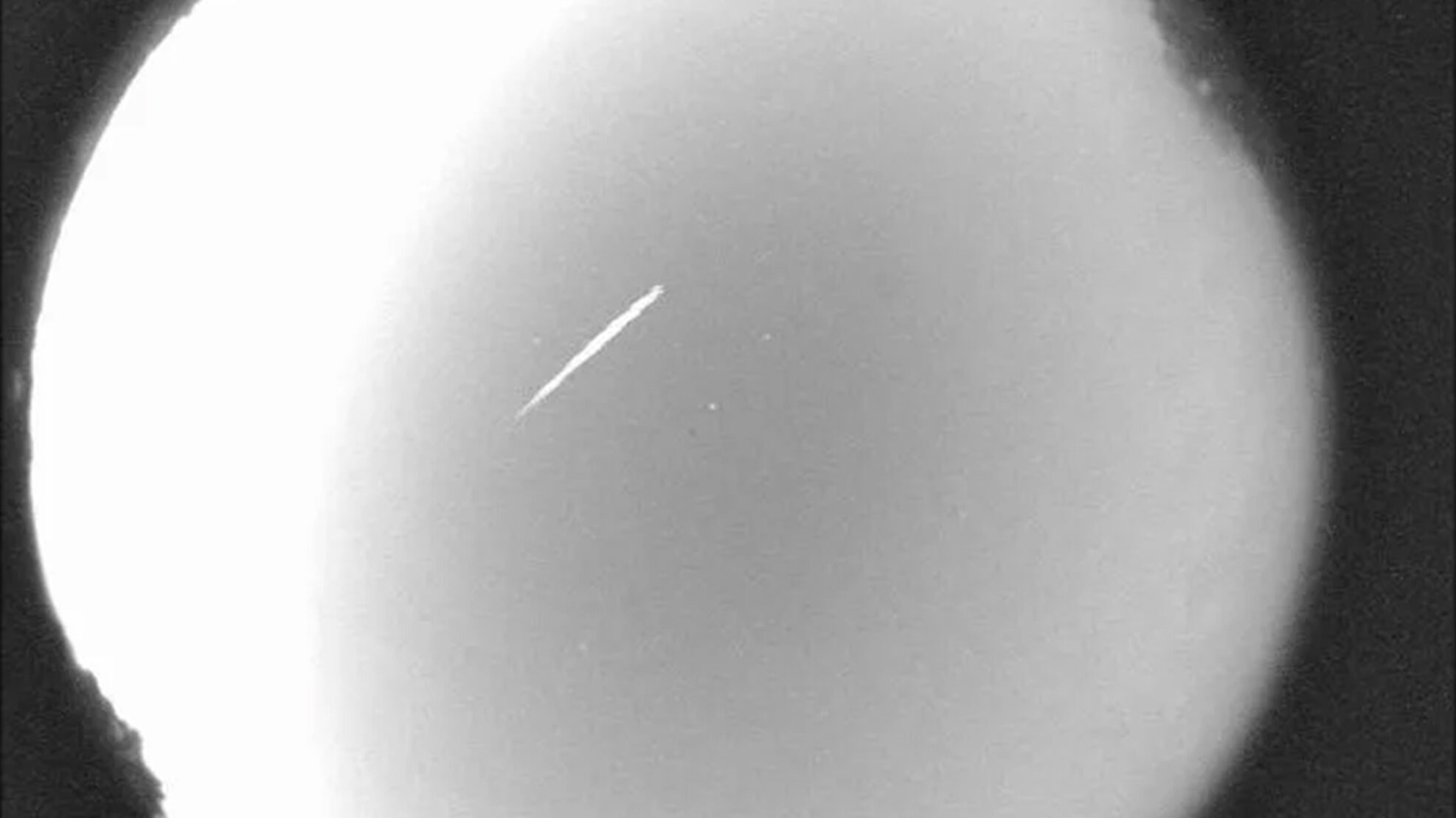 This photo provided by NASA shows an Eta Aquarid meteor streaking over northern Georgia on April 29...