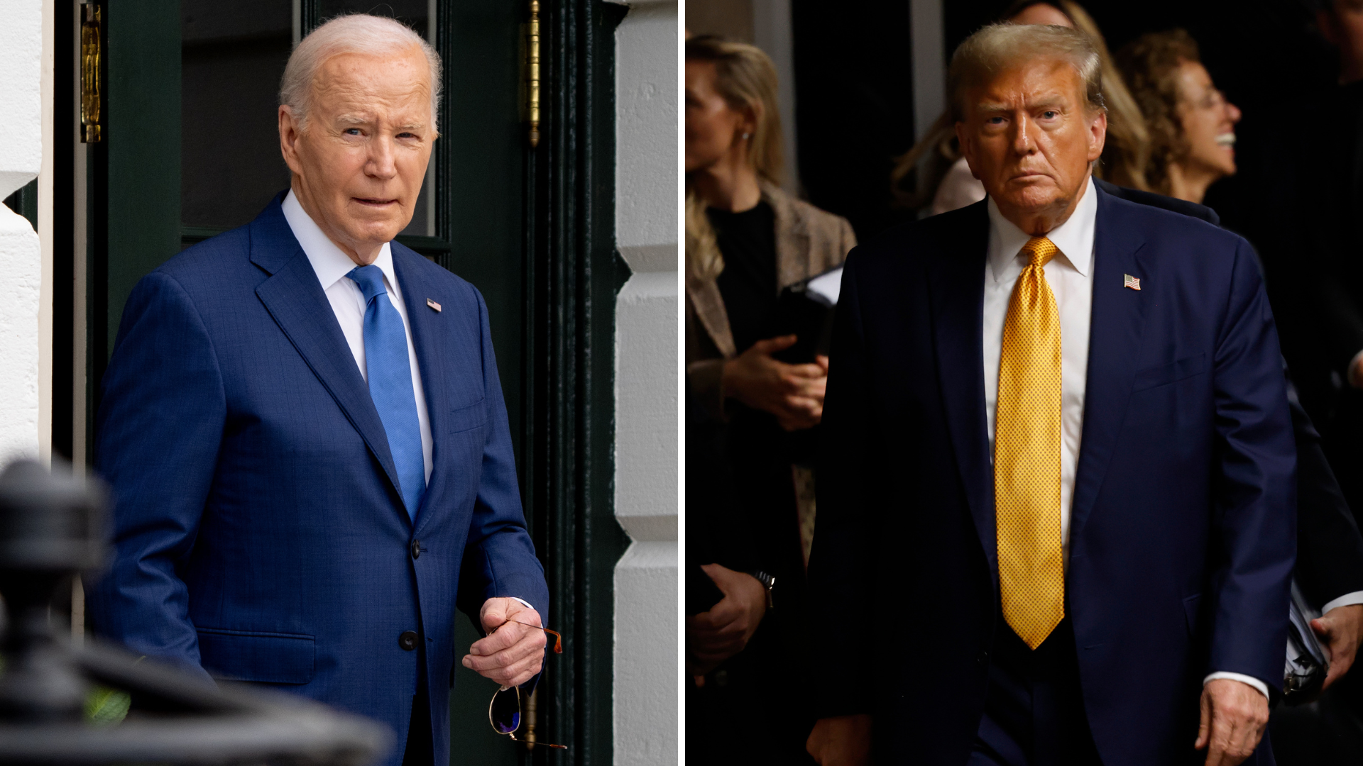 President Joe Biden, left, and former President Donald Trump (right) have each accepted an invitati...