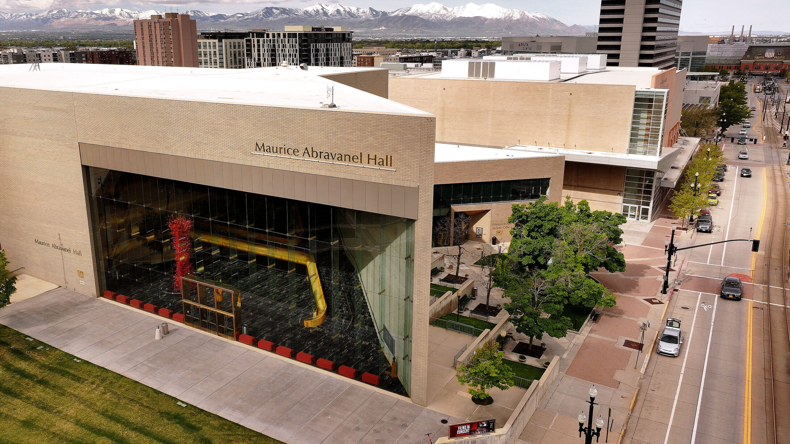 FILE: Abravanel Hall in Salt Lake City on Wednesday, May 8, 2024. Jazz owner Ryan Smith and city an...