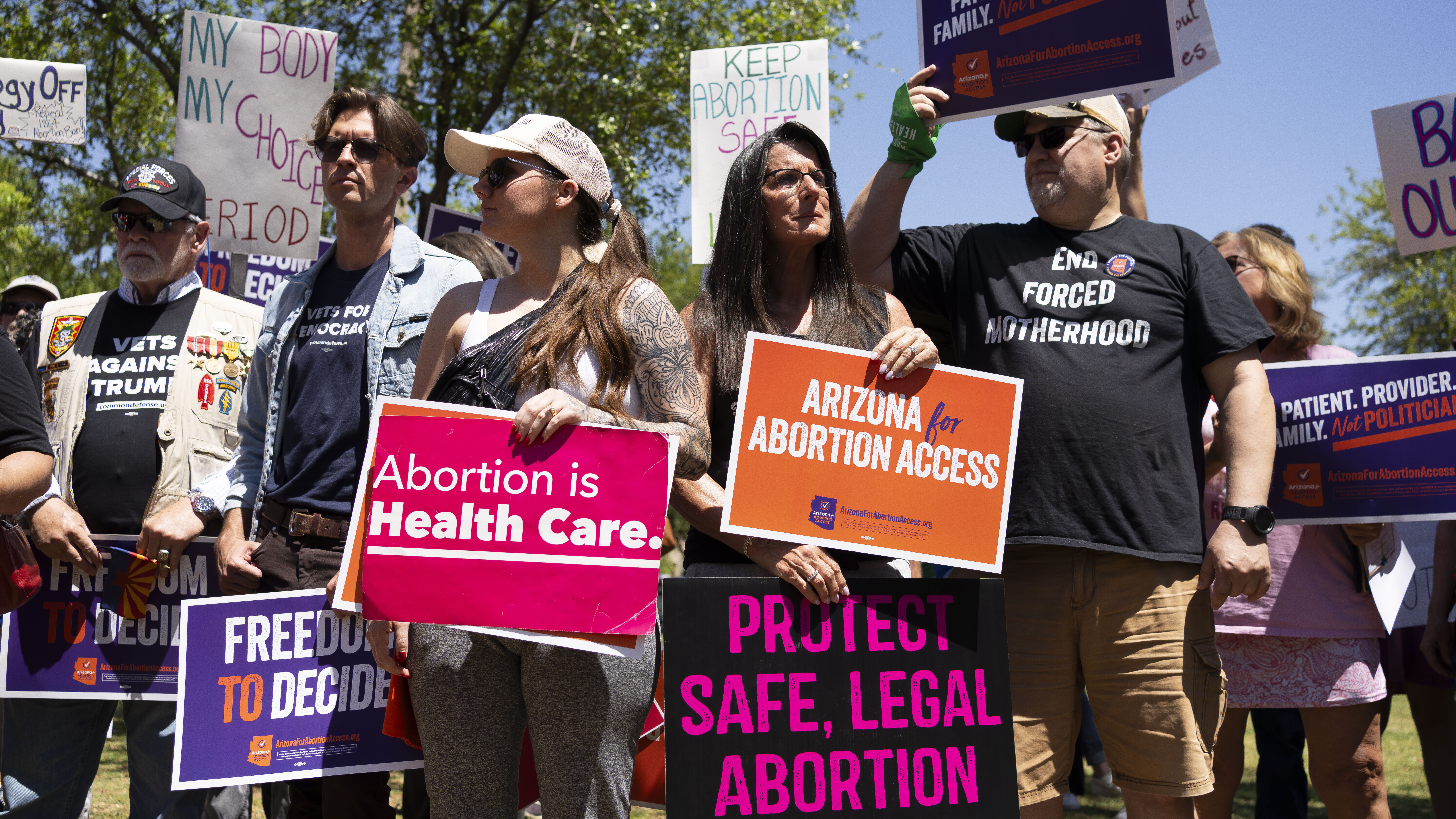 Members of Arizona for Abortion Access, the ballot initiative to enshrine abortion rights in the Ar...