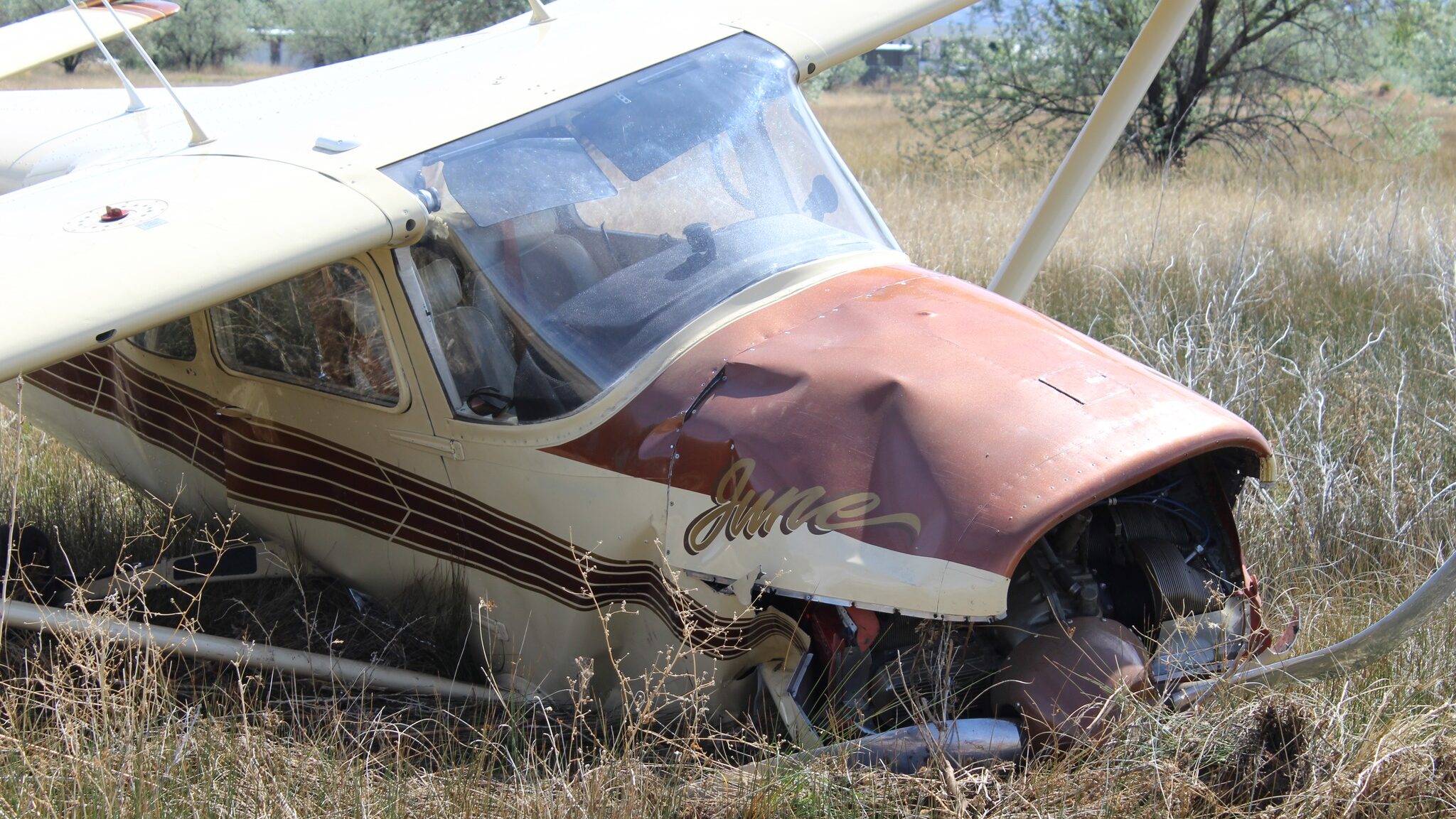 Three people were aboard a small plane that was found in a field north of the Vernal Regional Airpo...
