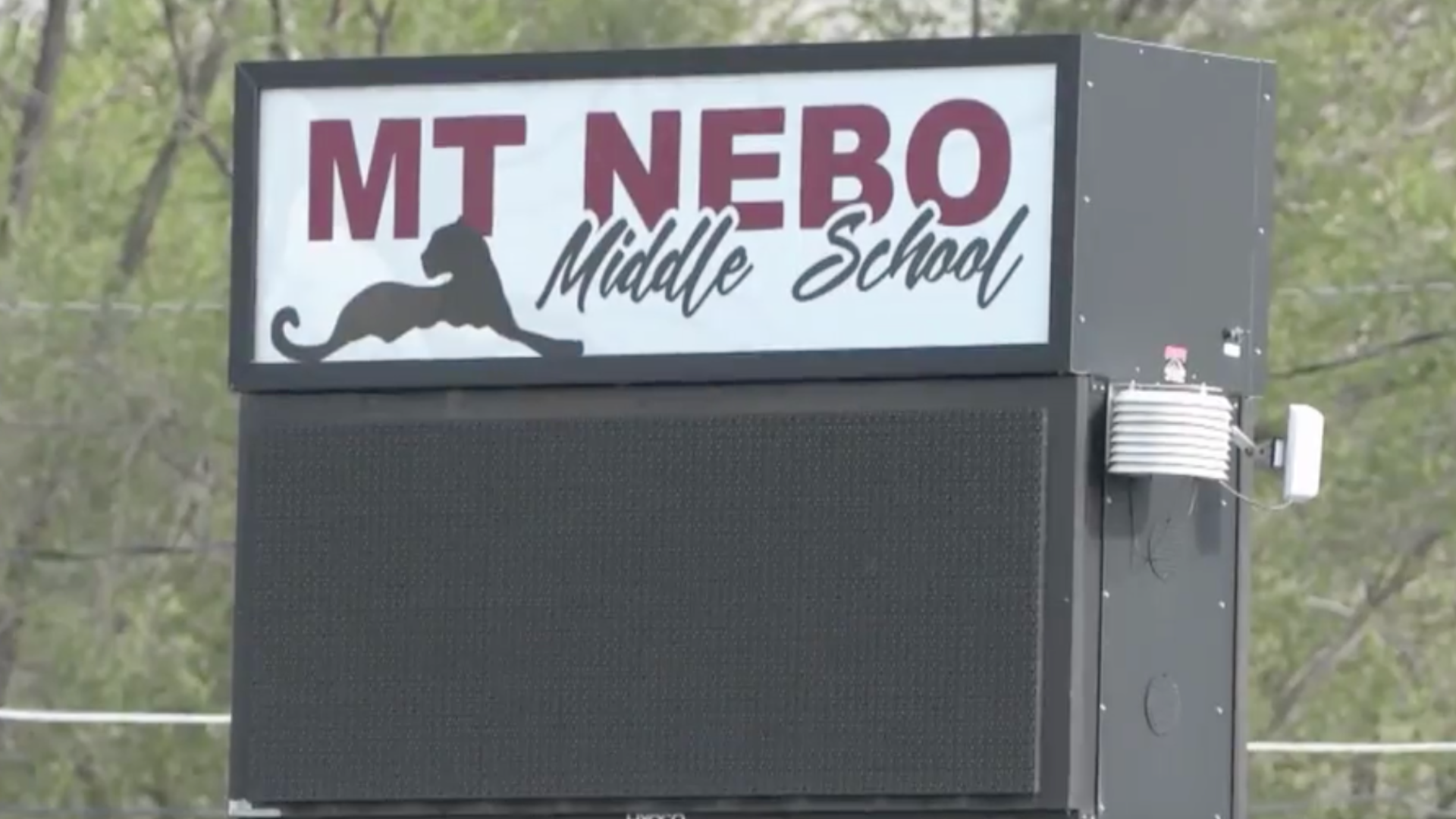 A white sign reads Mt. Nebo Middle School...