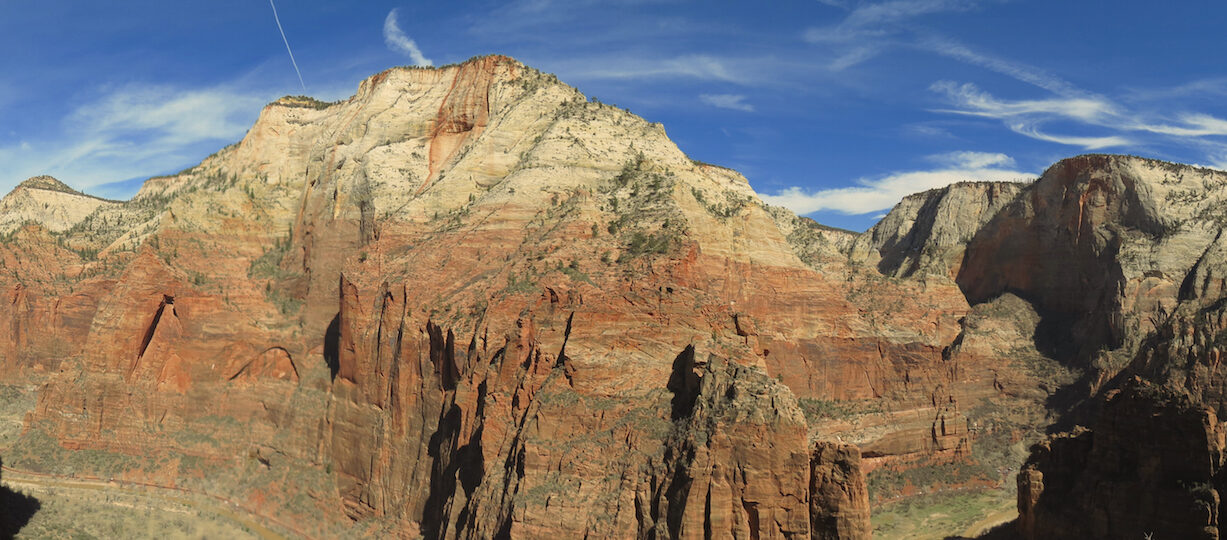 A picture of Zion canyon taken from Scout Lookout....