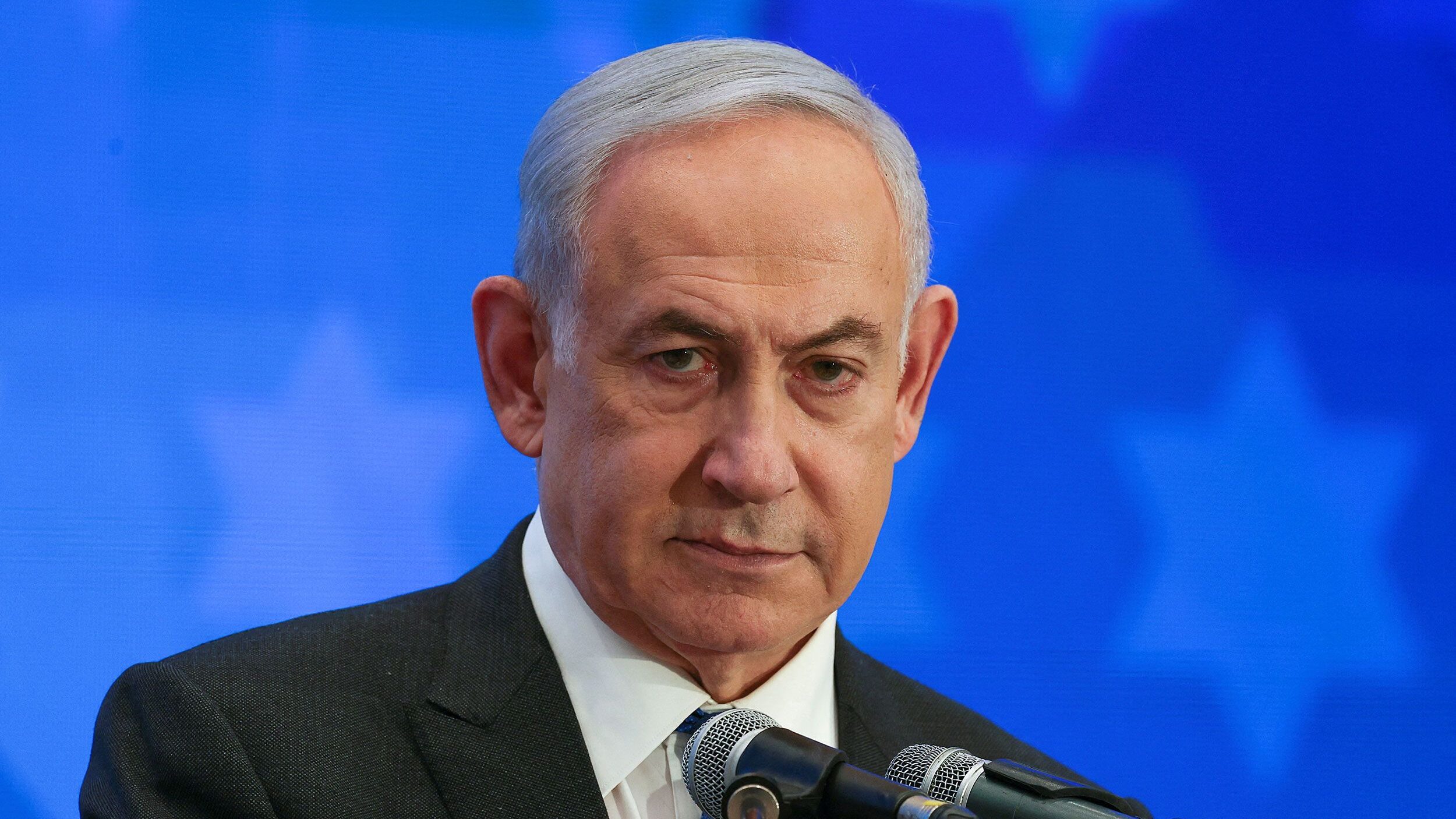 Israeli Prime Minister Benjamin Netanyahu addresses the Conference of Presidents of Major American ...