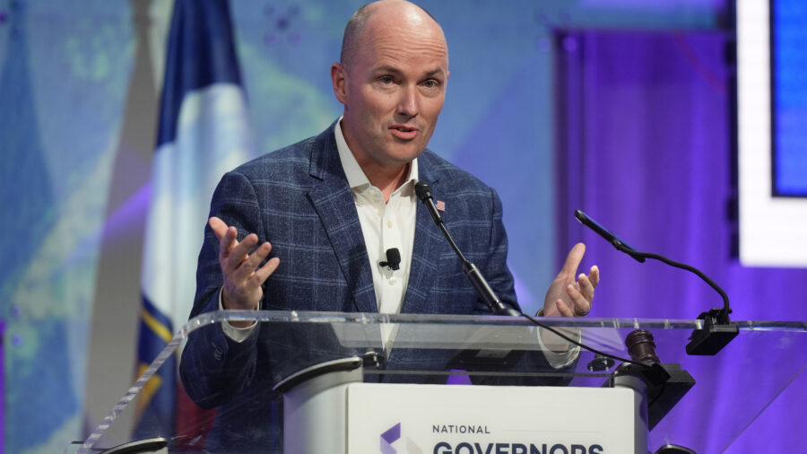 FILE - Utah Gov. Spencer Cox speaks at the 2024 summer meeting of the National Governors Associatio...