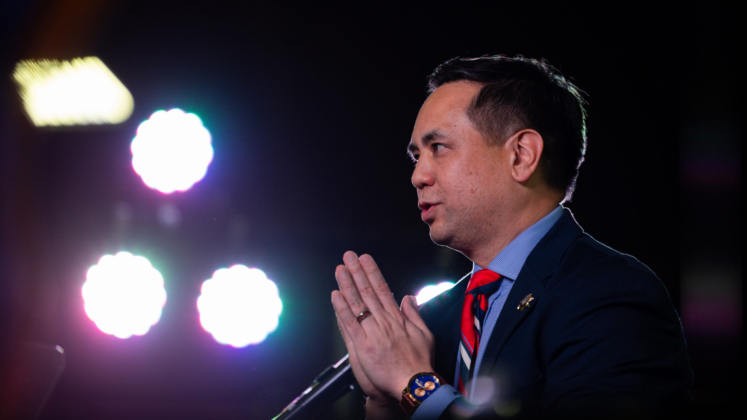 Utah Attorney General Sean Reyes speaks at the Utah Republican Party state nominating convention at...