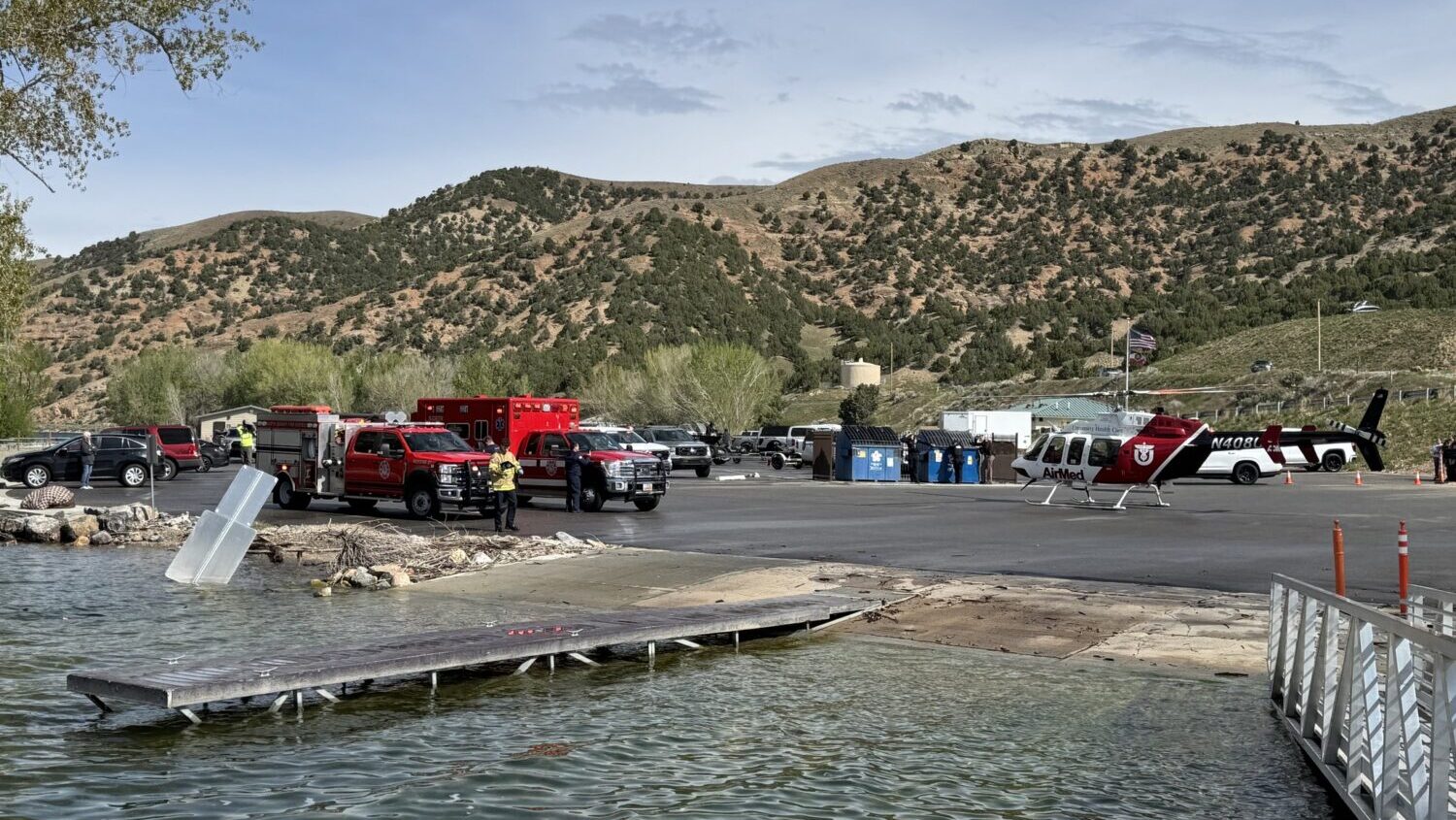 A fisherman was rescued from Echo Reservoir waters at Echo State Park on Saturday....
