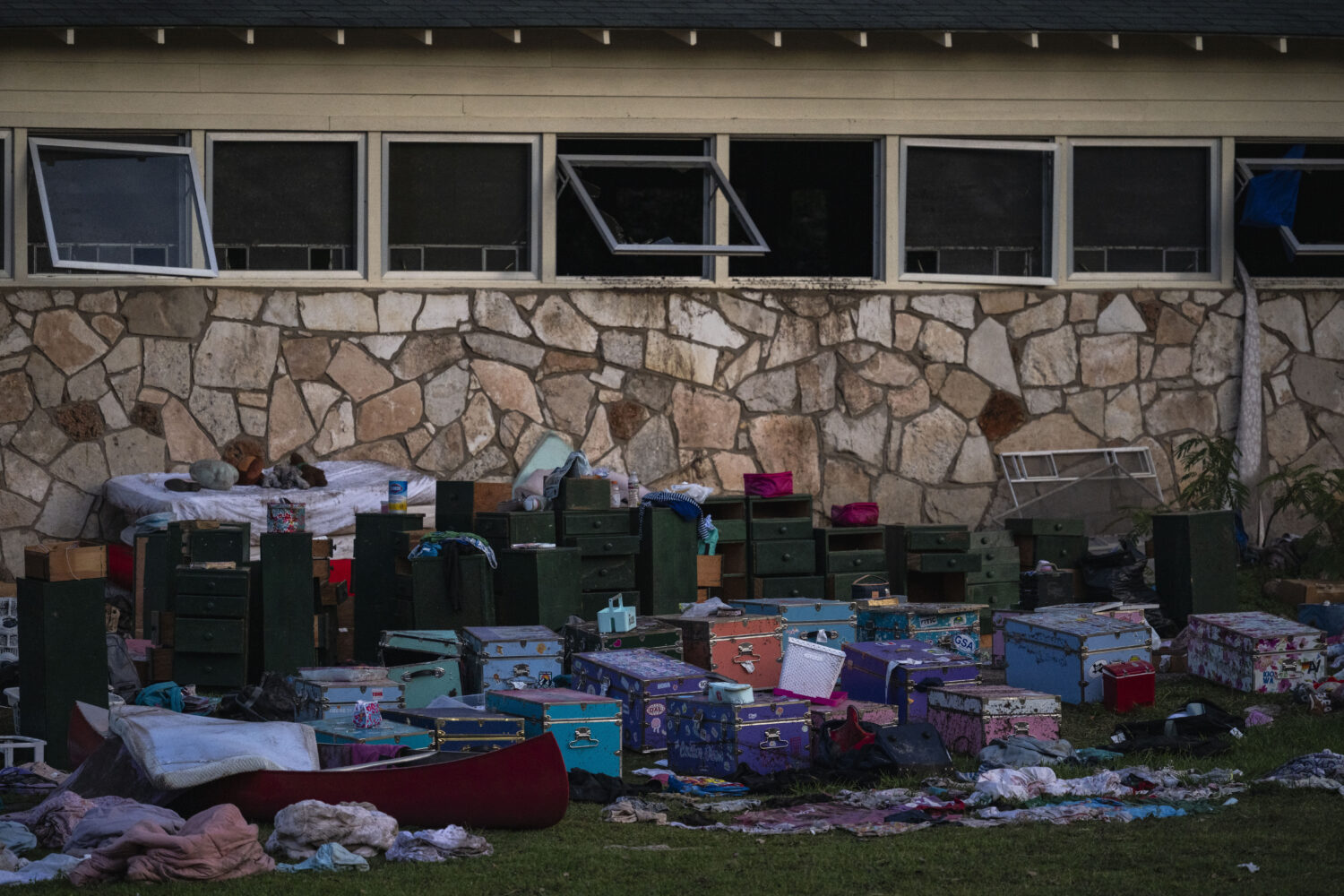 Belongings of Camp Mystic campers. Still searching for Texas flood survivors...