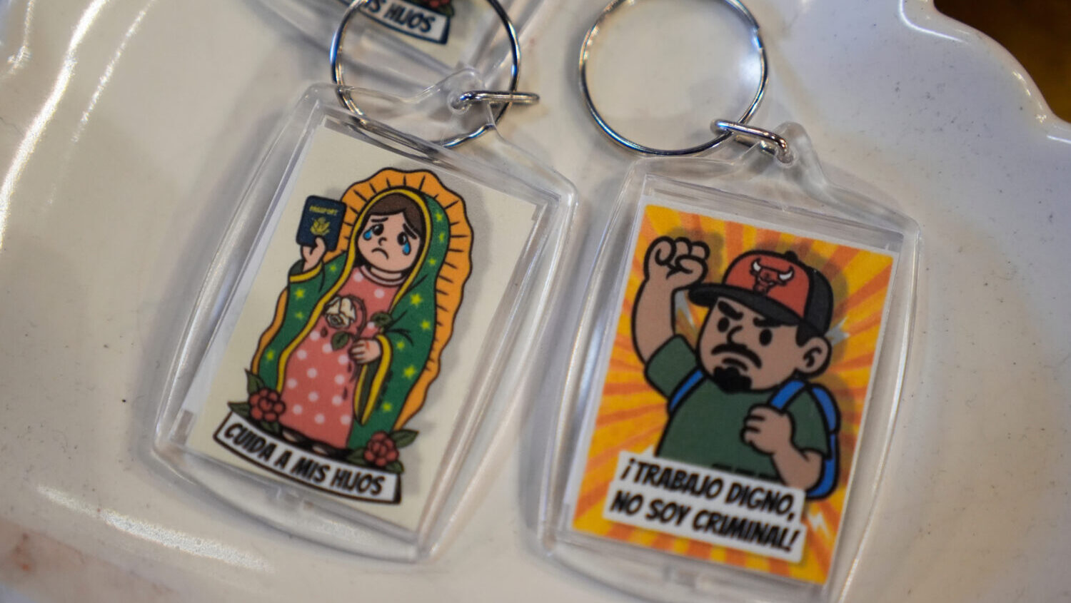 Keychains sit for sale at Pilsen Vintage, Wednesday, Nov. 19, 2025, in the Pilsen neighborhood of C...