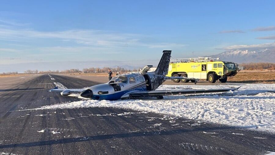 The small airplane that was scheduled to fly to California returned to the Provo Airport less than ...