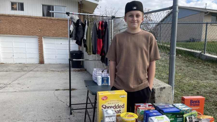13-year-old Tate Keesler has run a donation stand for the last month. (Shelby Lofton, KSL TV)...
