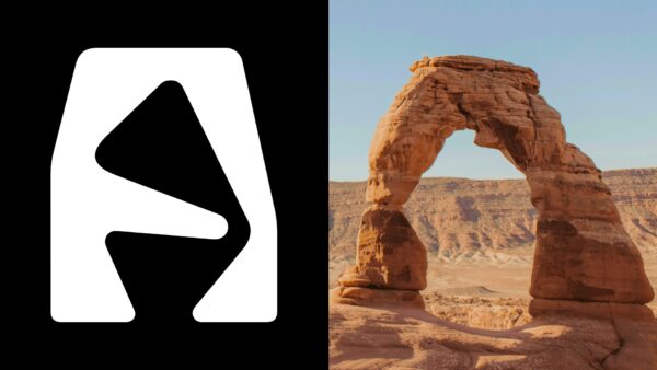 The “A” in the “Utah 2034” logo is shaped after Delicate Arch, located in Moab....