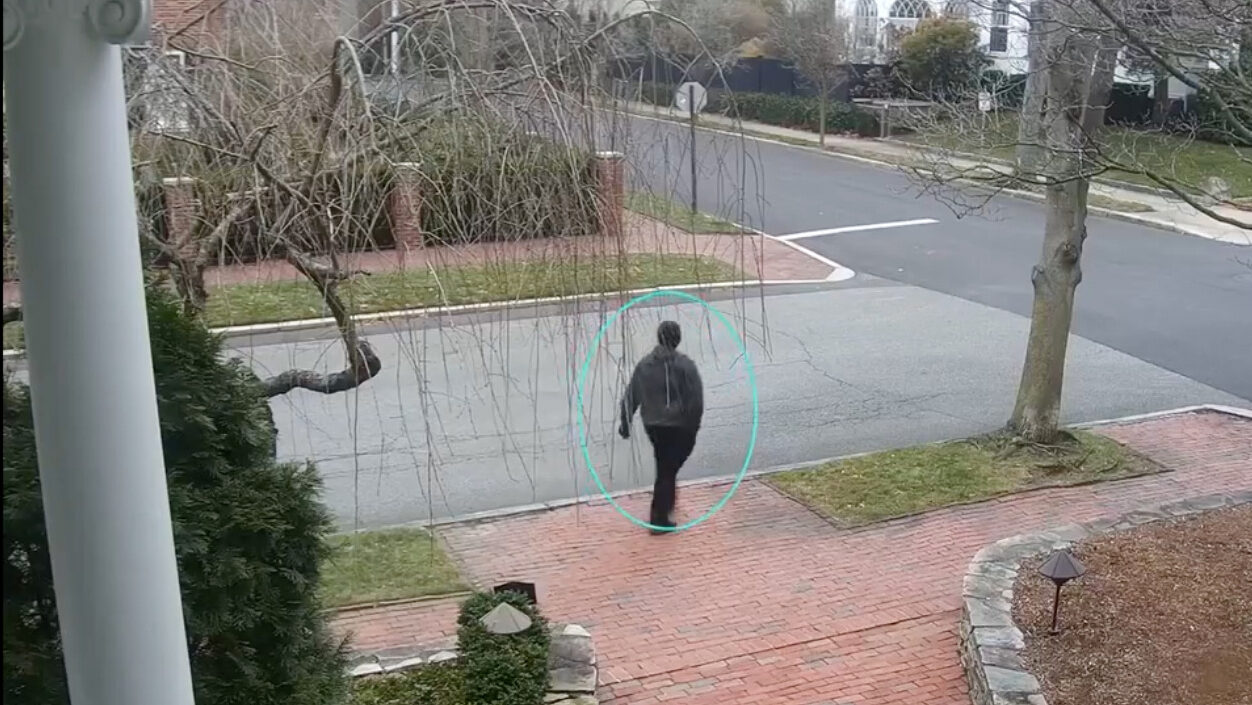 This image taken from video provided by the FBI shows a person of interest in the investigation of ...