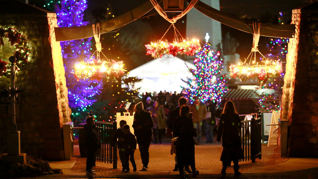 Attendees leave the 2024 Christkindlmarkt at This Is The Place Heritage Park on Dec. 4, 2024....