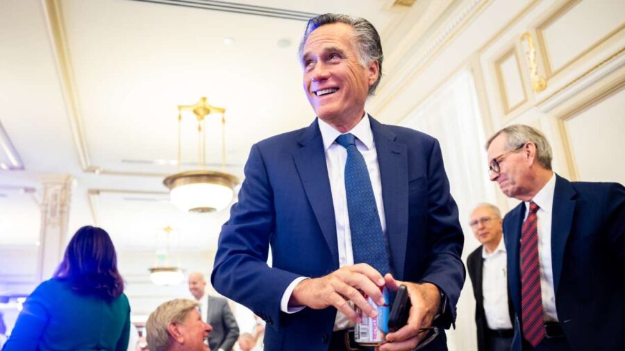 Former United States Sen. Mitt Romney at the Thomas S. Monson Center in Salt Lake City on March 27....