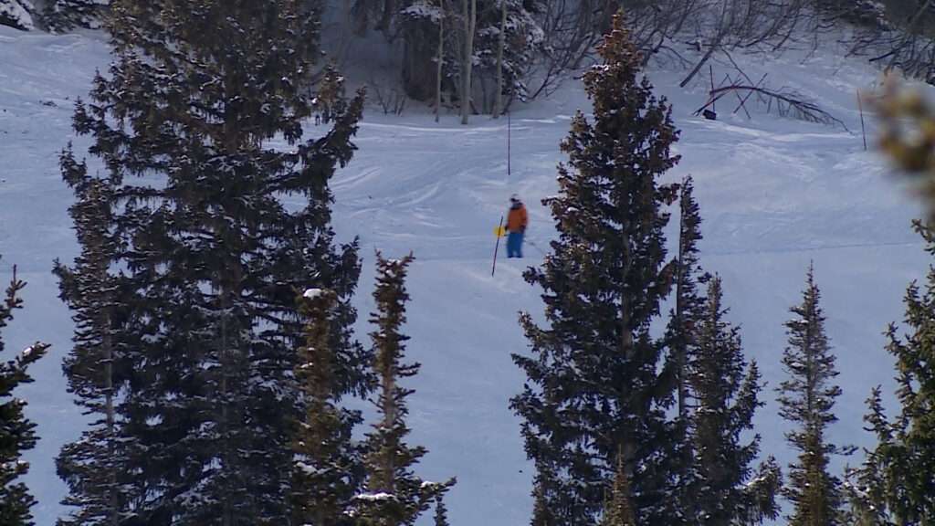 A skier moves across fresh snow at Snowbird Resort on Monday. (Photo: Jason Hammer, KSL)