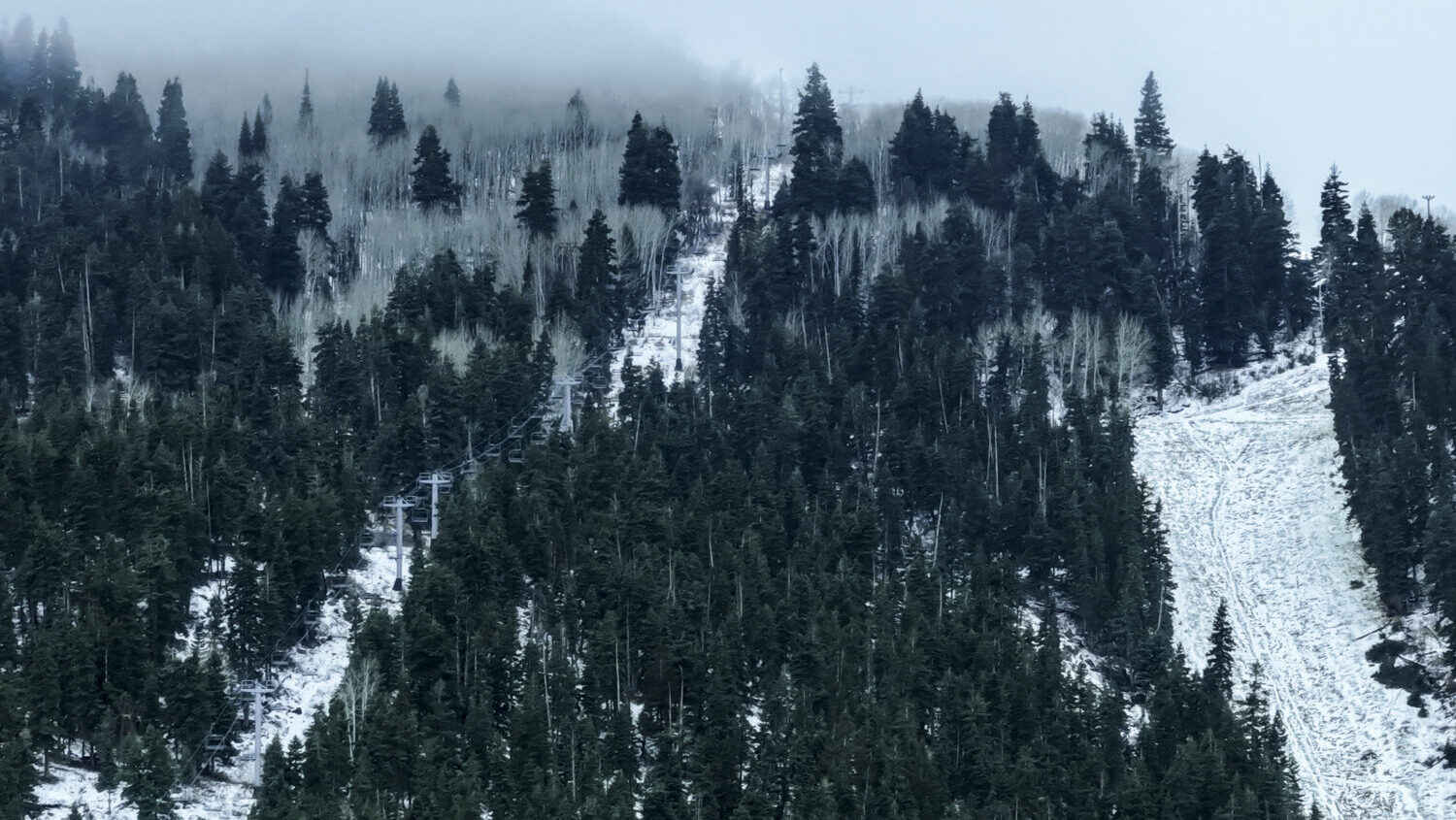 Snow is seen in the area of Park City Mountain Resort’s Town Lift in Park City on Friday, Jan. 2,...