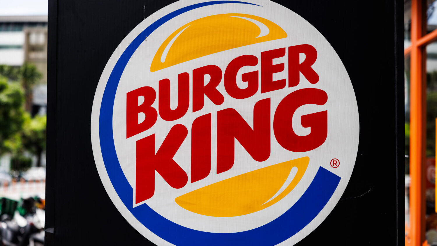 A sign advertising Burger King is on display in Central Bangkok on June 08, 2024 in Bangkok, Thaila...
