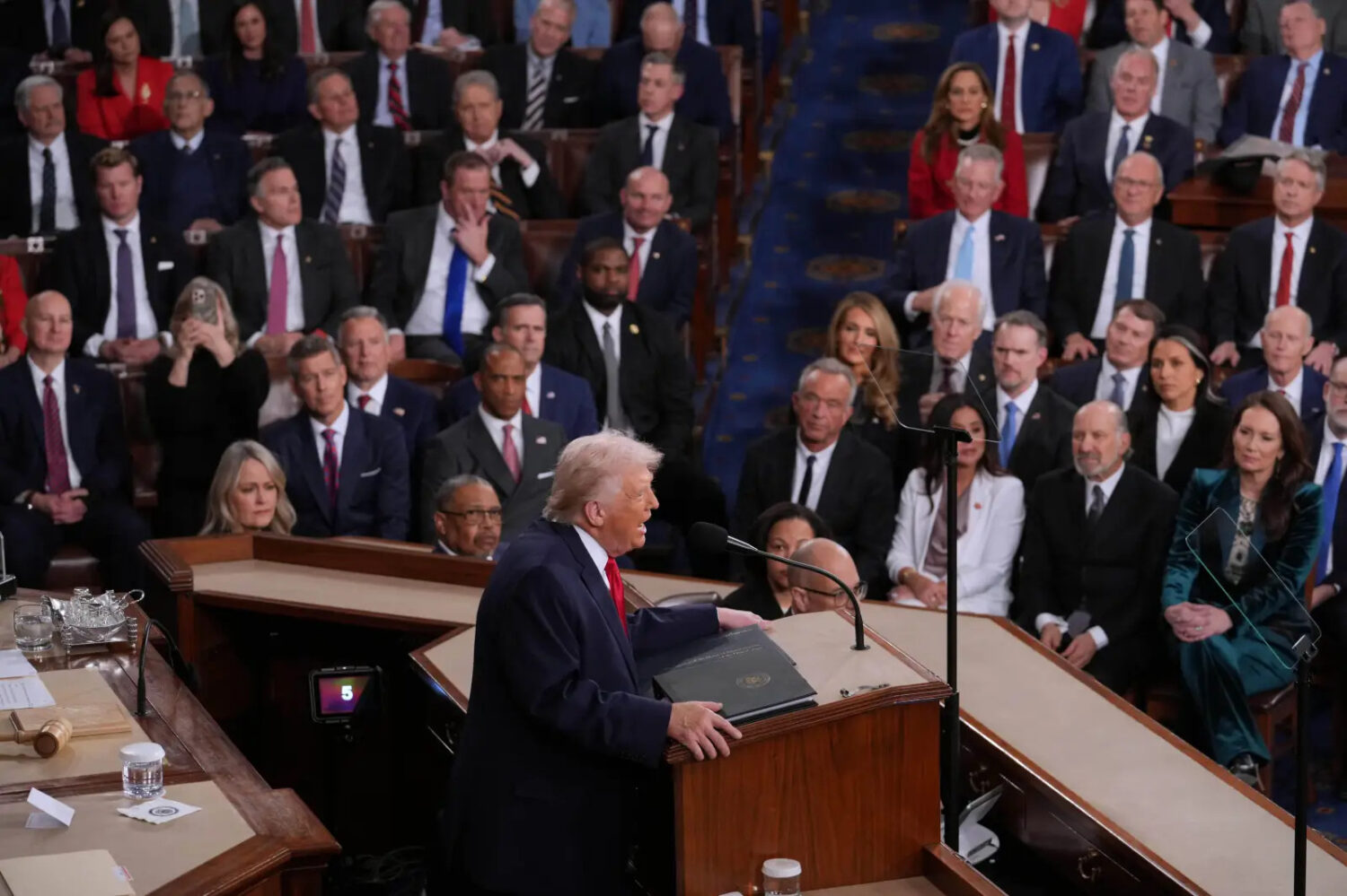 President Donald Trump gives his State of the Union address to a joint session of Congress, at the Capitol in Washington, Tuesday, Feb. 24, 2026.
