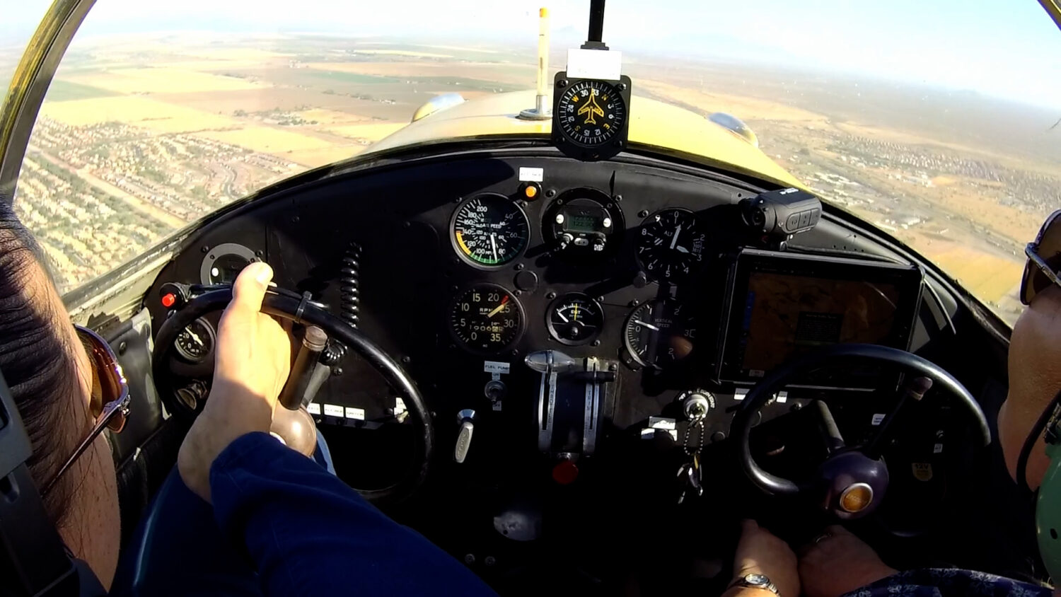 Jessica Cox flying her airplane with her feet since she was born without arms. (Courtesy Jessica Cox and Utah State University)