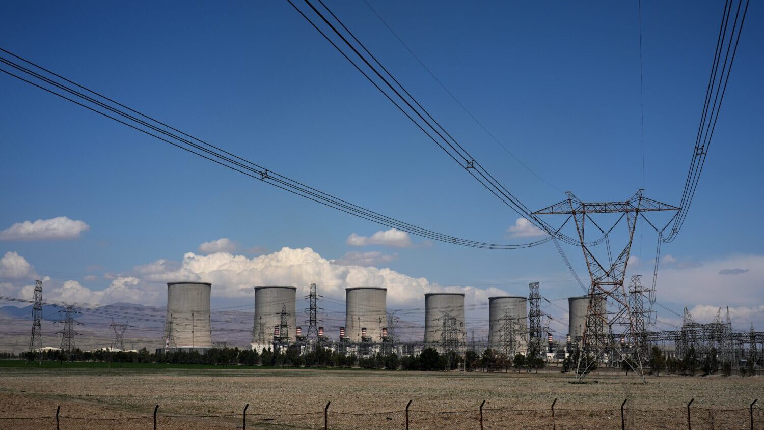 The Damavand power station is seen from a nearby road on the outskirts of Tehran, Iran, Tuesday, Ap...
