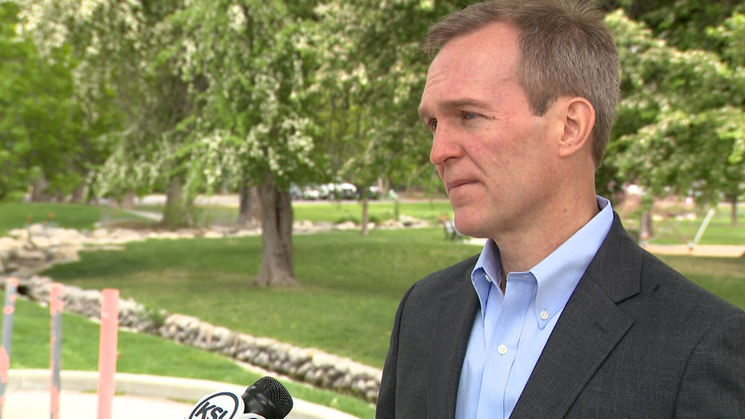 Ben McAdams speaks with KSL on Wednesday, April 22, 2026 in Salt Lake City. (Greg Anderson, KSL)