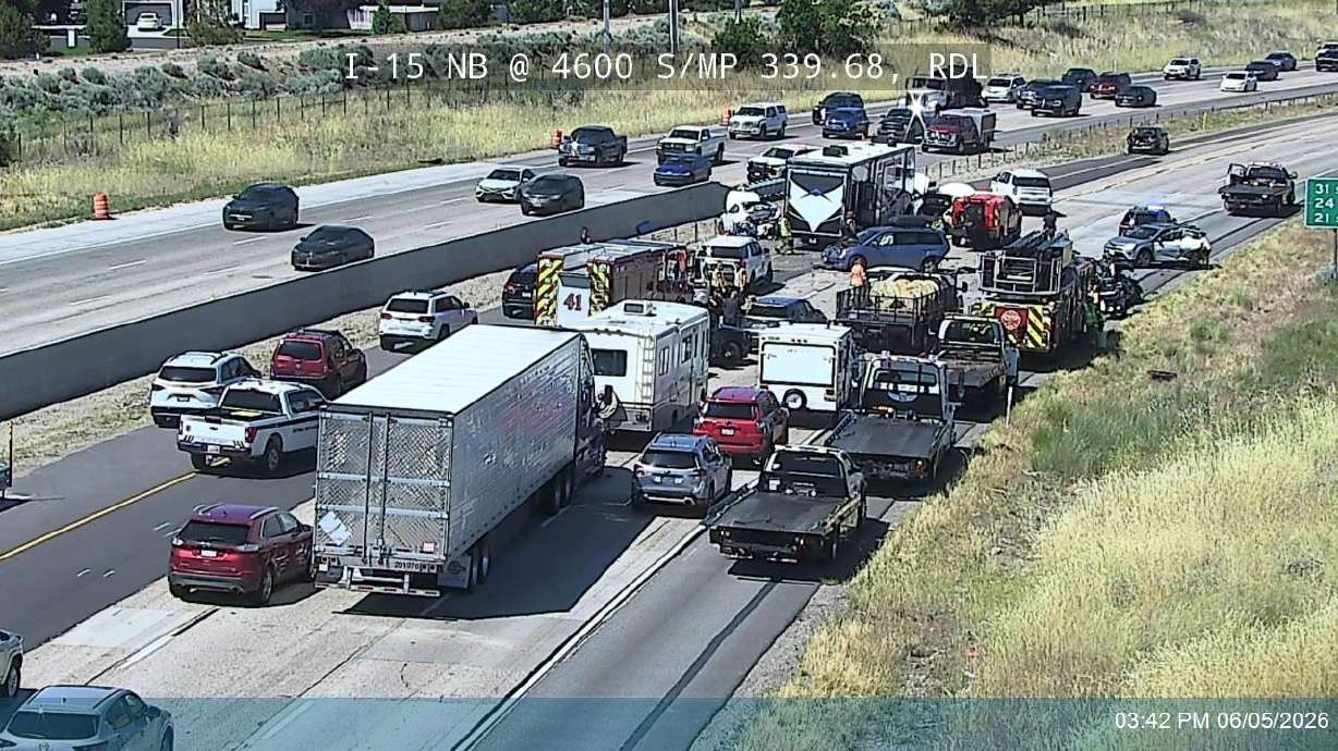 A crash involving eight vehicles caused major traffic impacts on Friday. (Utah Department of Transp...