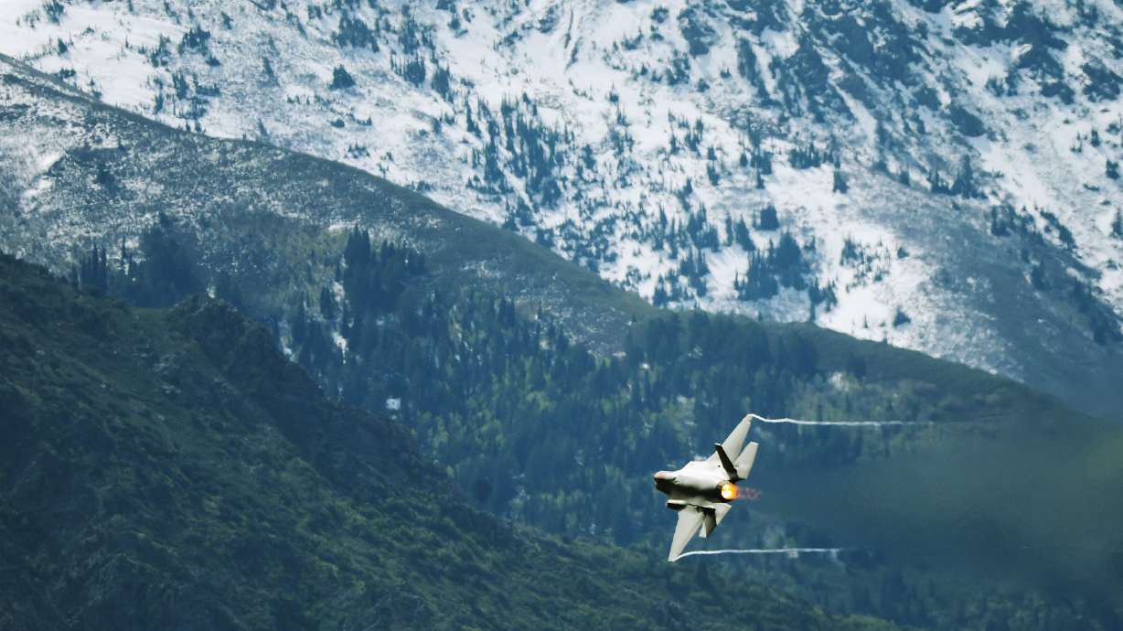 Maj. Kristin "Beo" Wolfe flies in a demonstration at Hill Air Force Base on June 3, 2022. The U.S. ...