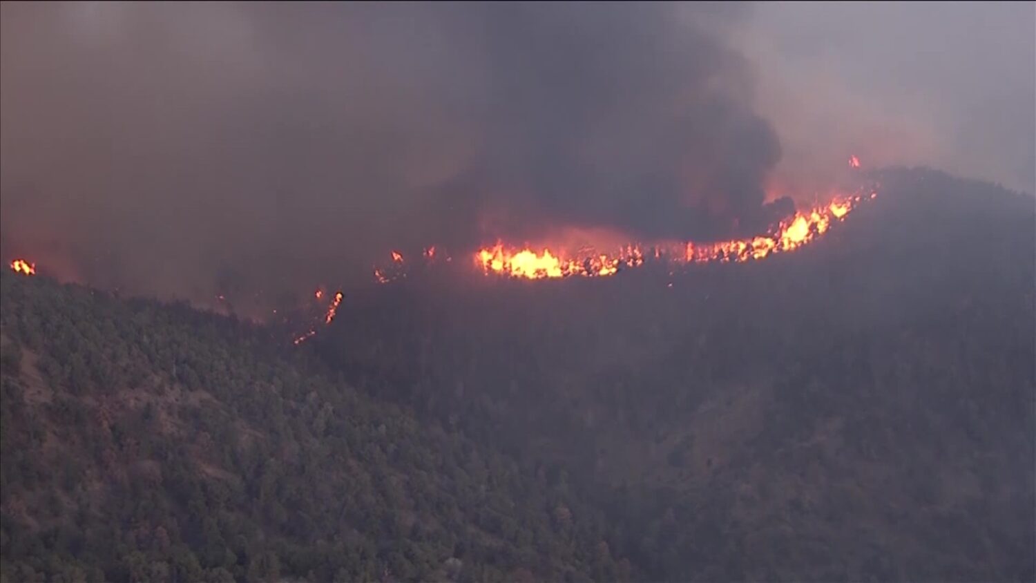 Image of the Cottonwood Fire burning in Beaver County. (Image captured by Chopper 5 photographer Greg Anderson, KSL)