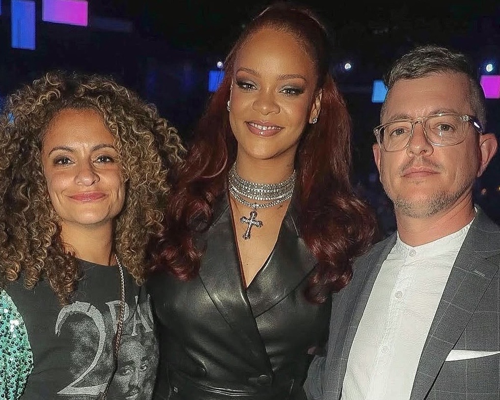 Noah Sheer poses with Rihanna and Def Jam Executive Vice President and General Manager Nicki Farag during his time with the record label. Whether a record label is needed by musicians, to get their music out there, is up for debate.
