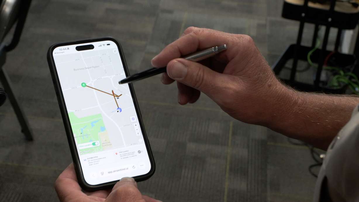 Air Sentinel's software can show the altitude, flight path and pilot location of a drone within its perimeter. (Mike Anderson, KSL)