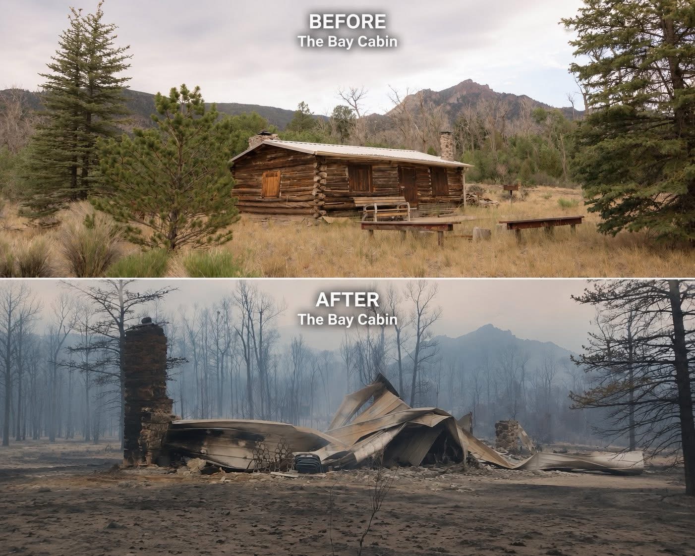 One of the structures completely destroyed by the Cottonwood Fire burning near Beaver, Utah. (Photo: Jalene Austin)