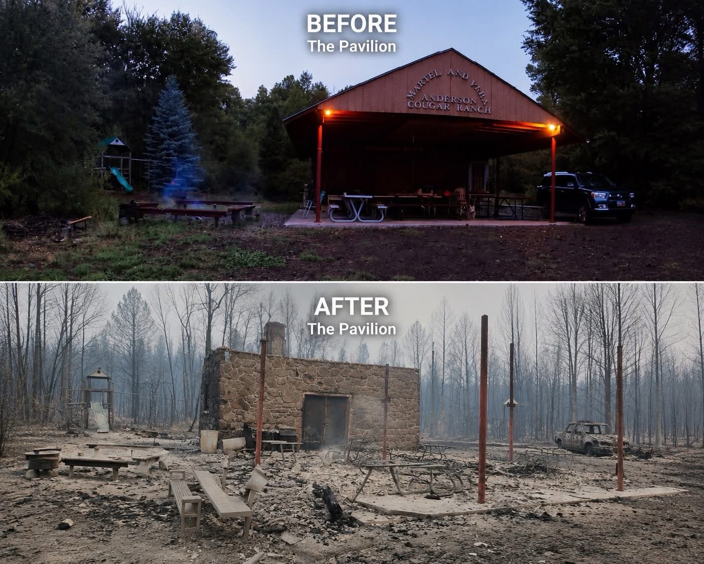 One of the structures completely destroyed by the Cottonwood Fire burning near Beaver, Utah. (Photo: Jalene Austin)