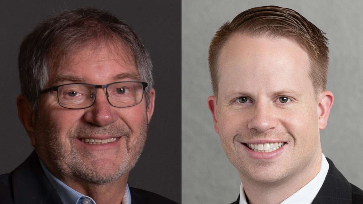 Davis County Commissioner Bob Stevenson, left, defeated state Rep. Trevor Lee in the Republican primary for Utah House District 16 on Tuesday. (Photo: Davis County Commission, Utah Legislature)